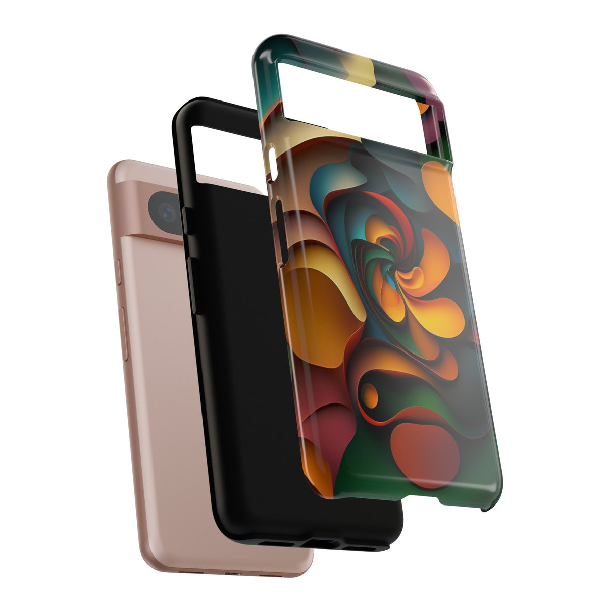 Colorful abstract design with a spiral design Tough Phone Cases