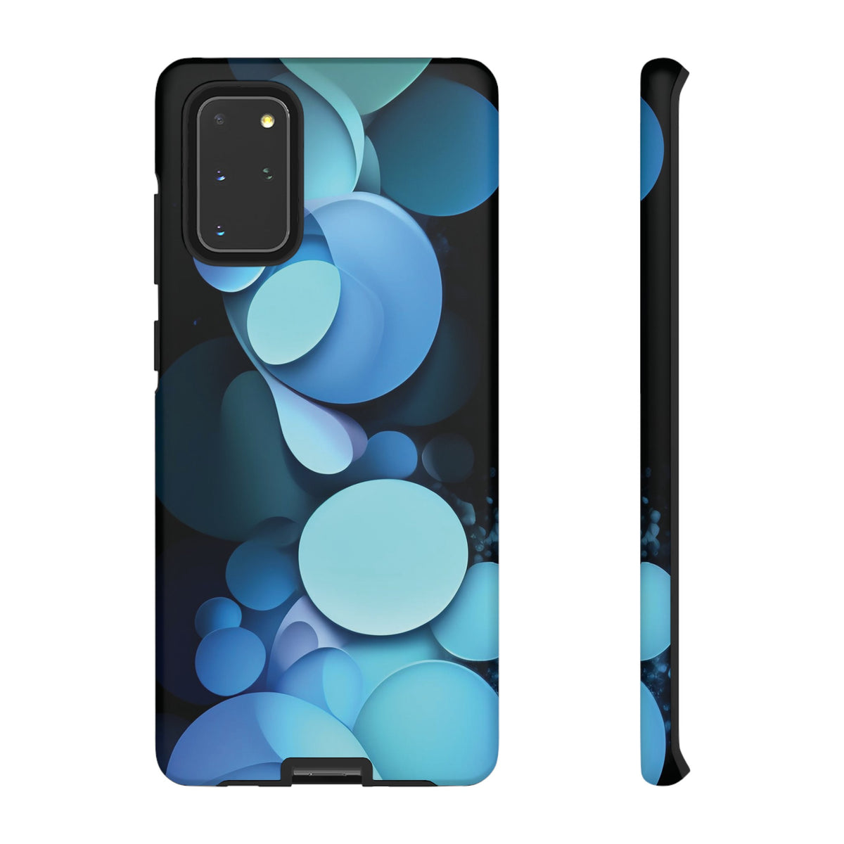 Abstract Blue balls in black Tough Phone Case