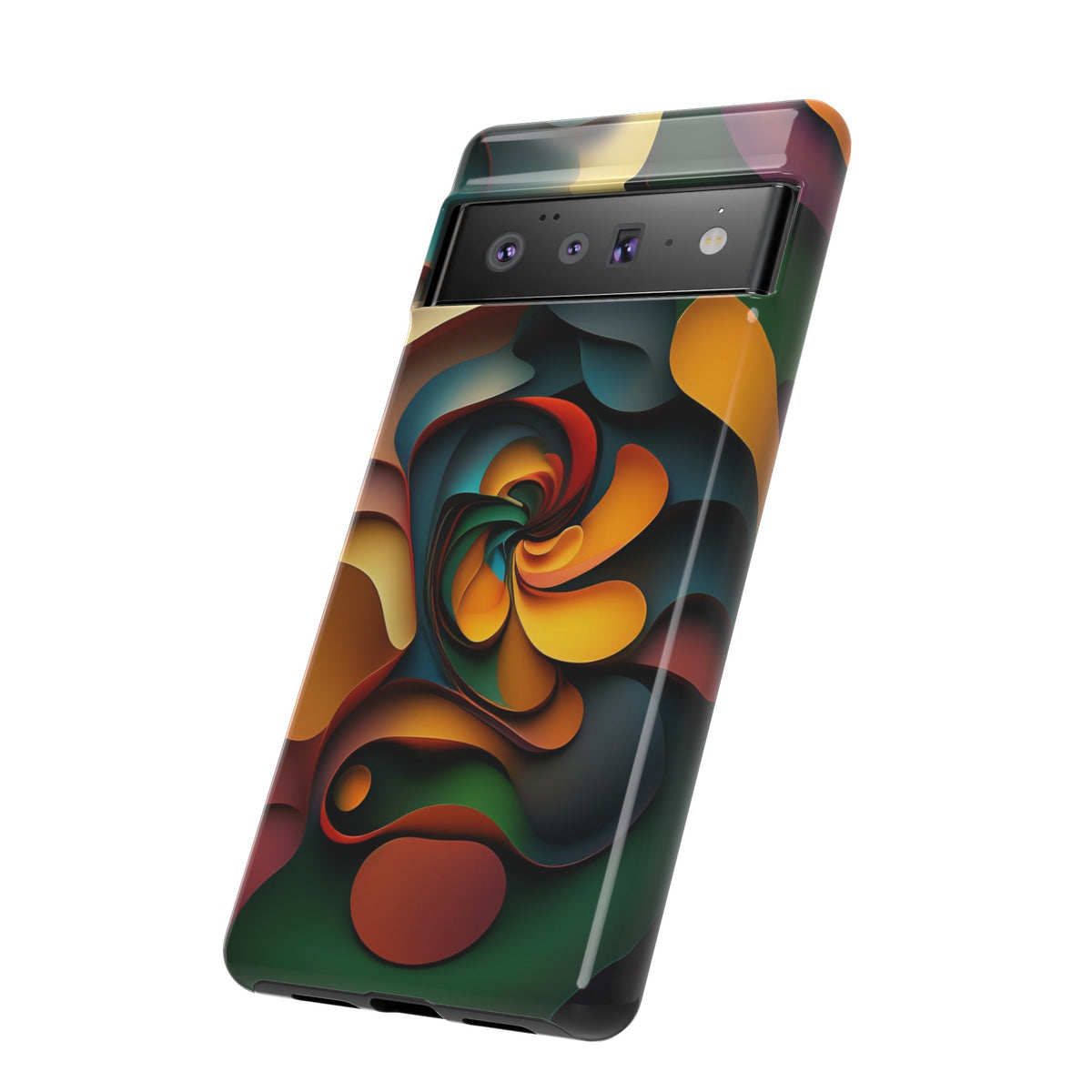 Colorful abstract design with a spiral design Tough Phone Cases