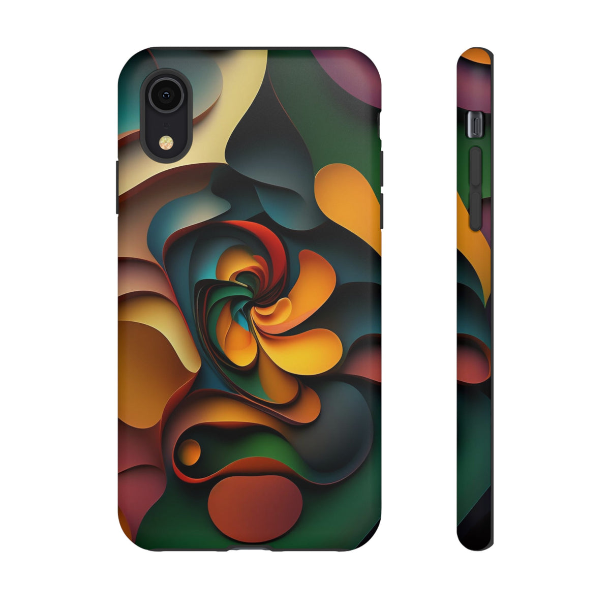 Colorful abstract design with a spiral design Tough Phone Cases