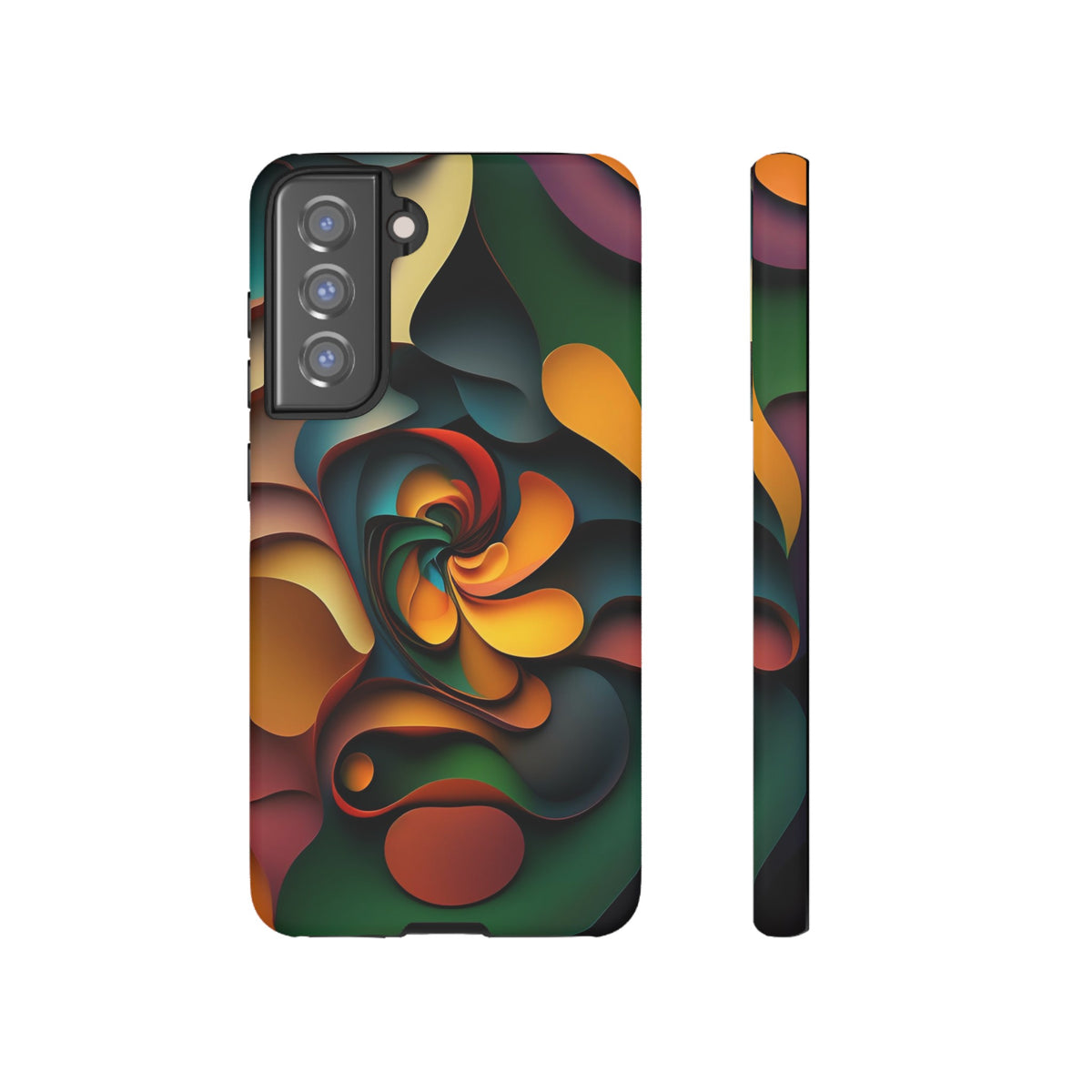 Colorful abstract design with a spiral design Tough Phone Cases