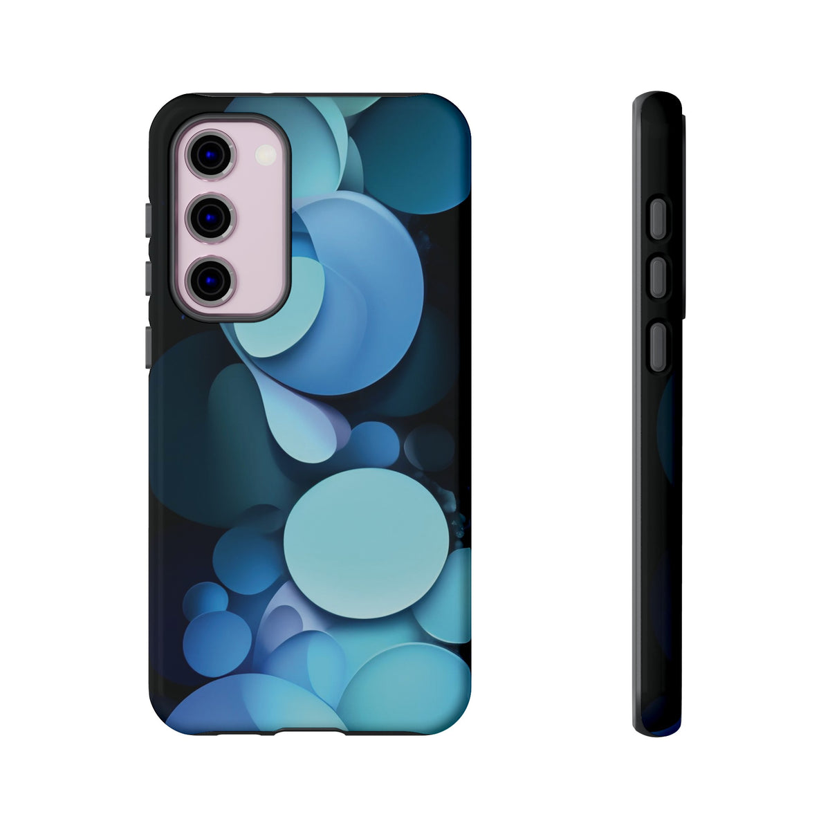 Abstract Blue balls in black Tough Phone Case