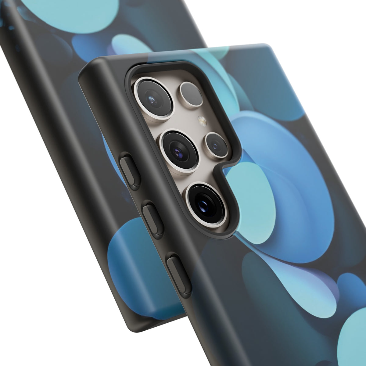 Abstract Blue balls in black Tough Phone Case