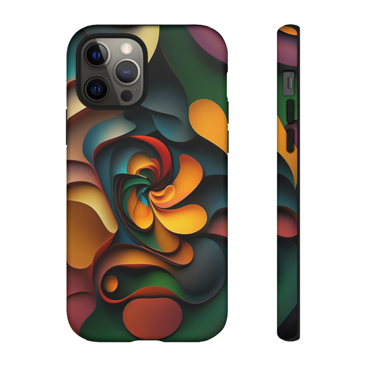 Colorful abstract design with a spiral design Tough Phone Cases