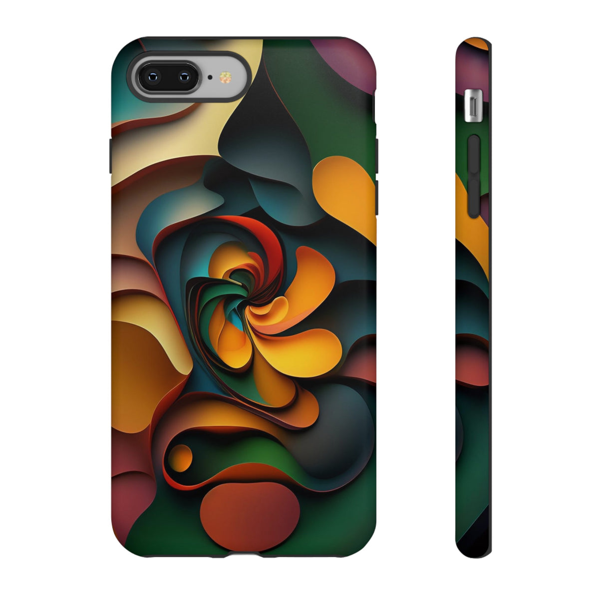 Colorful abstract design with a spiral design Tough Phone Cases