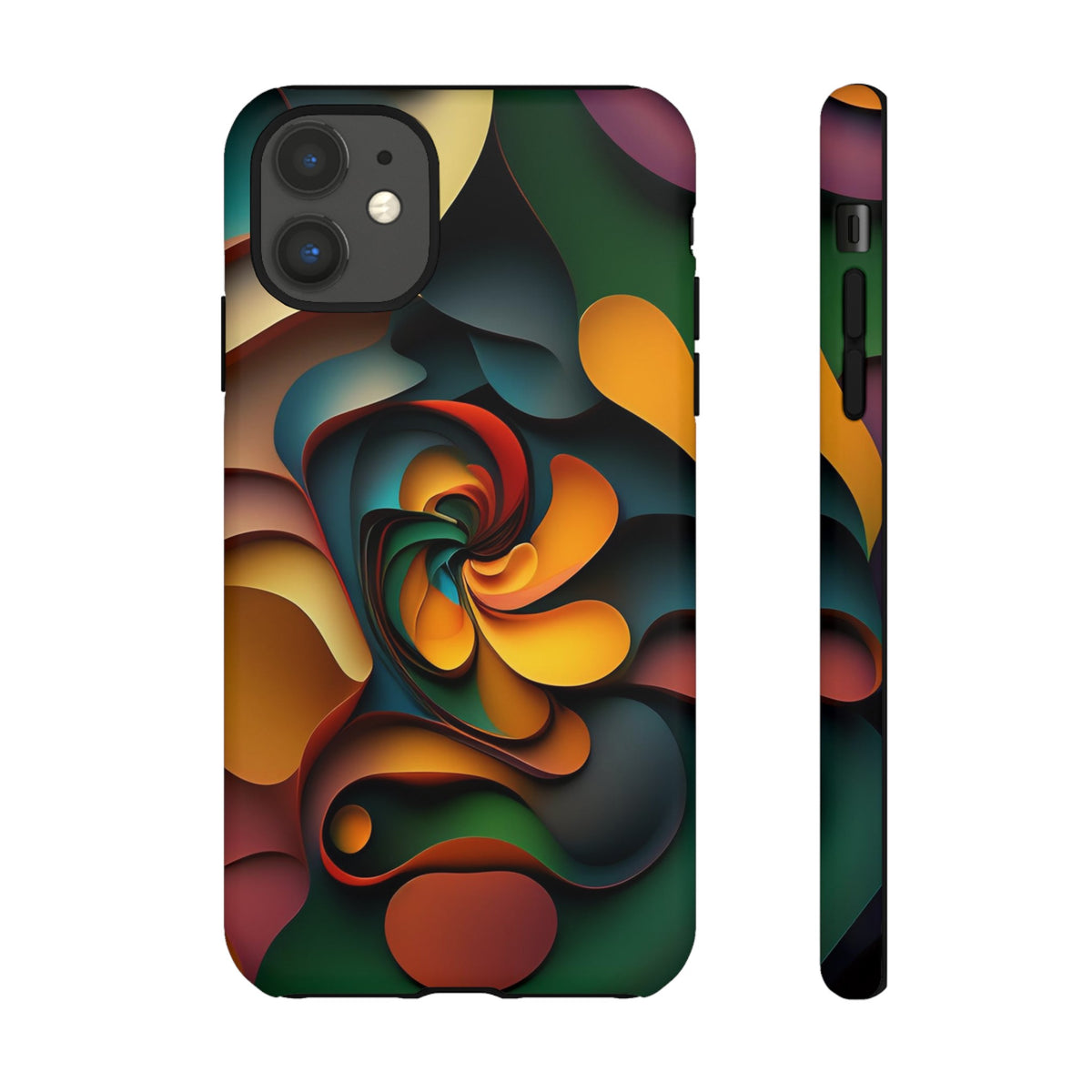 Colorful abstract design with a spiral design Tough Phone Cases