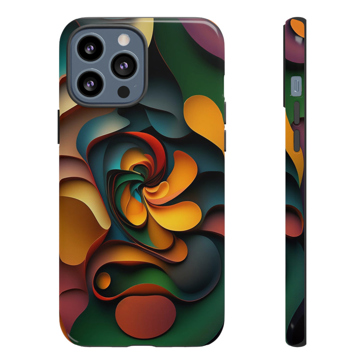 Colorful abstract design with a spiral design Tough Phone Cases