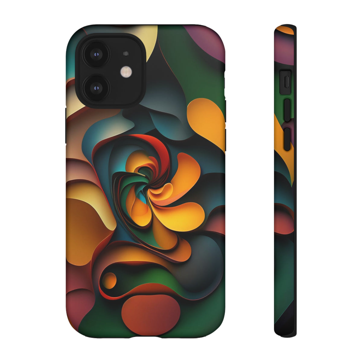 Colorful abstract design with a spiral design Tough Phone Cases