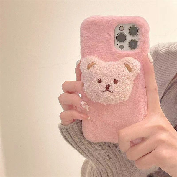 New Cartoon Plush Bear Mobile Case