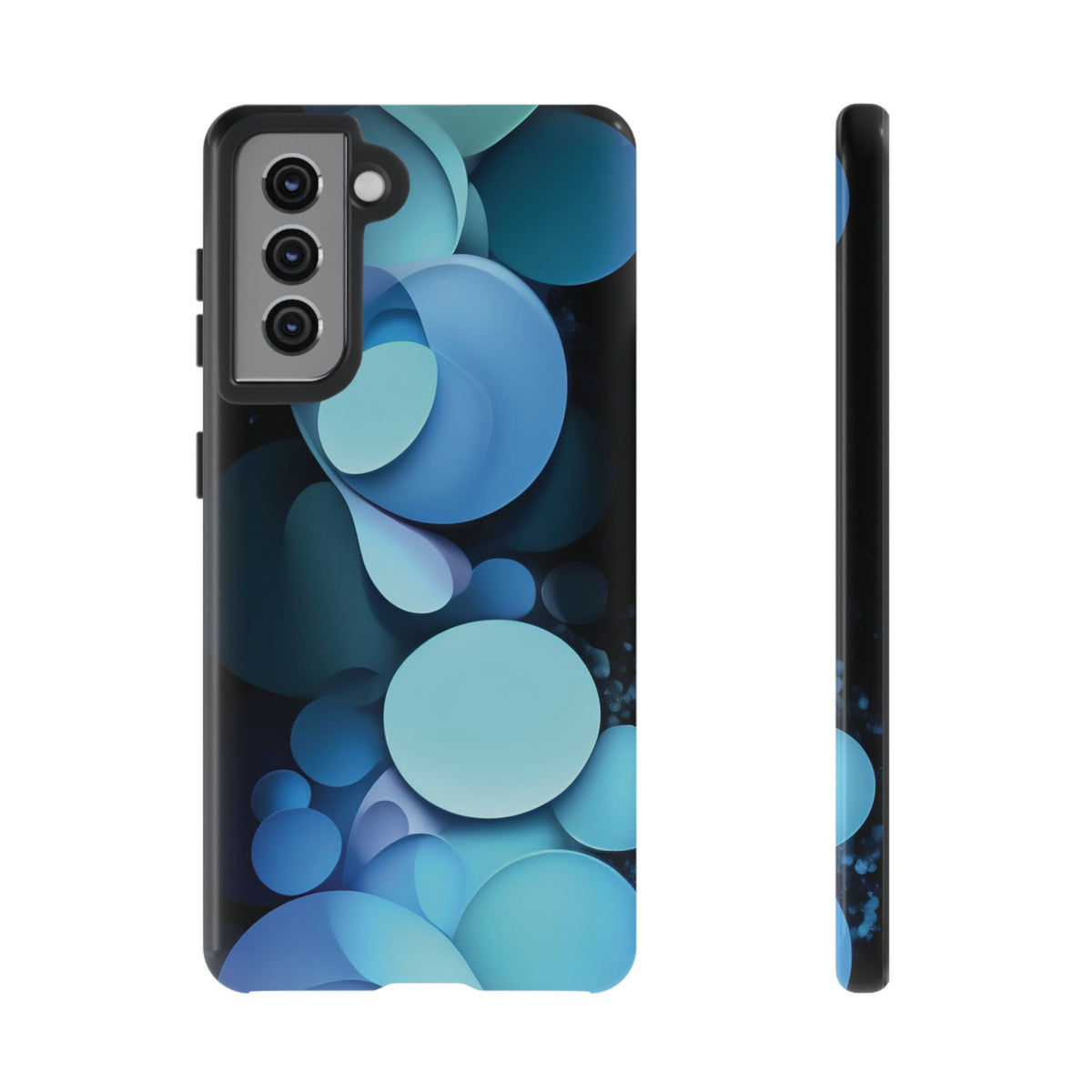 Abstract Blue balls in black Tough Phone Case