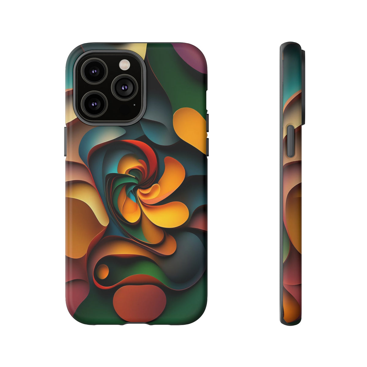 Colorful abstract design with a spiral design Tough Phone Cases