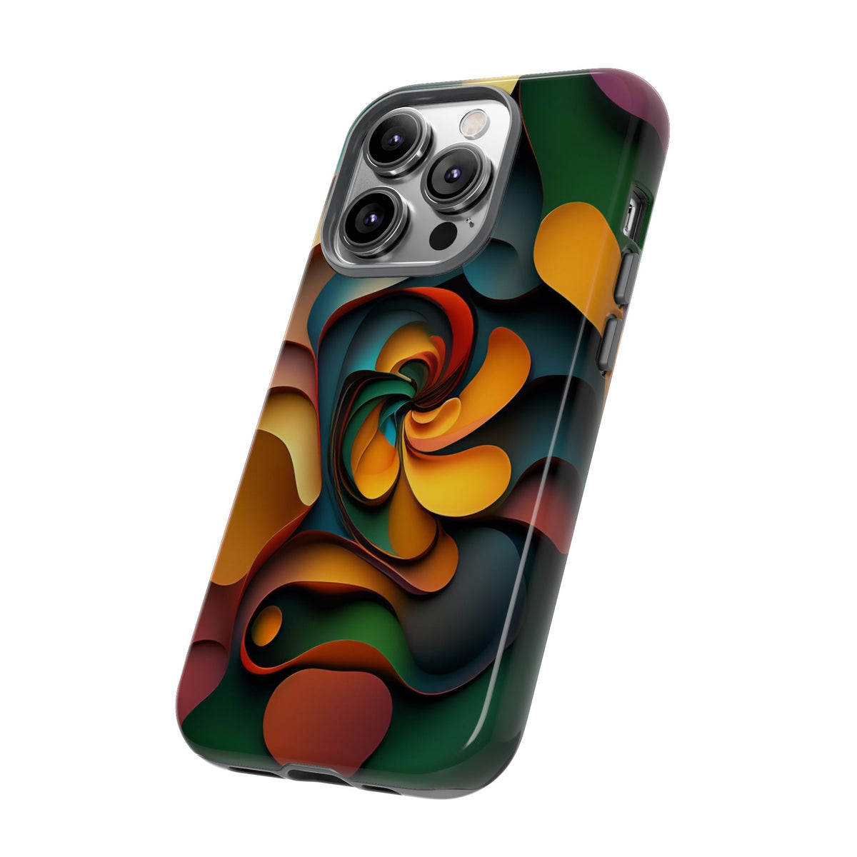 Colorful abstract design with a spiral design Tough Phone Cases