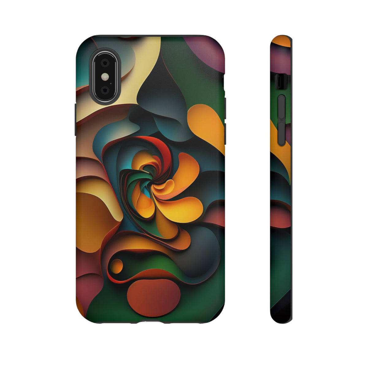 Colorful abstract design with a spiral design Tough Phone Cases