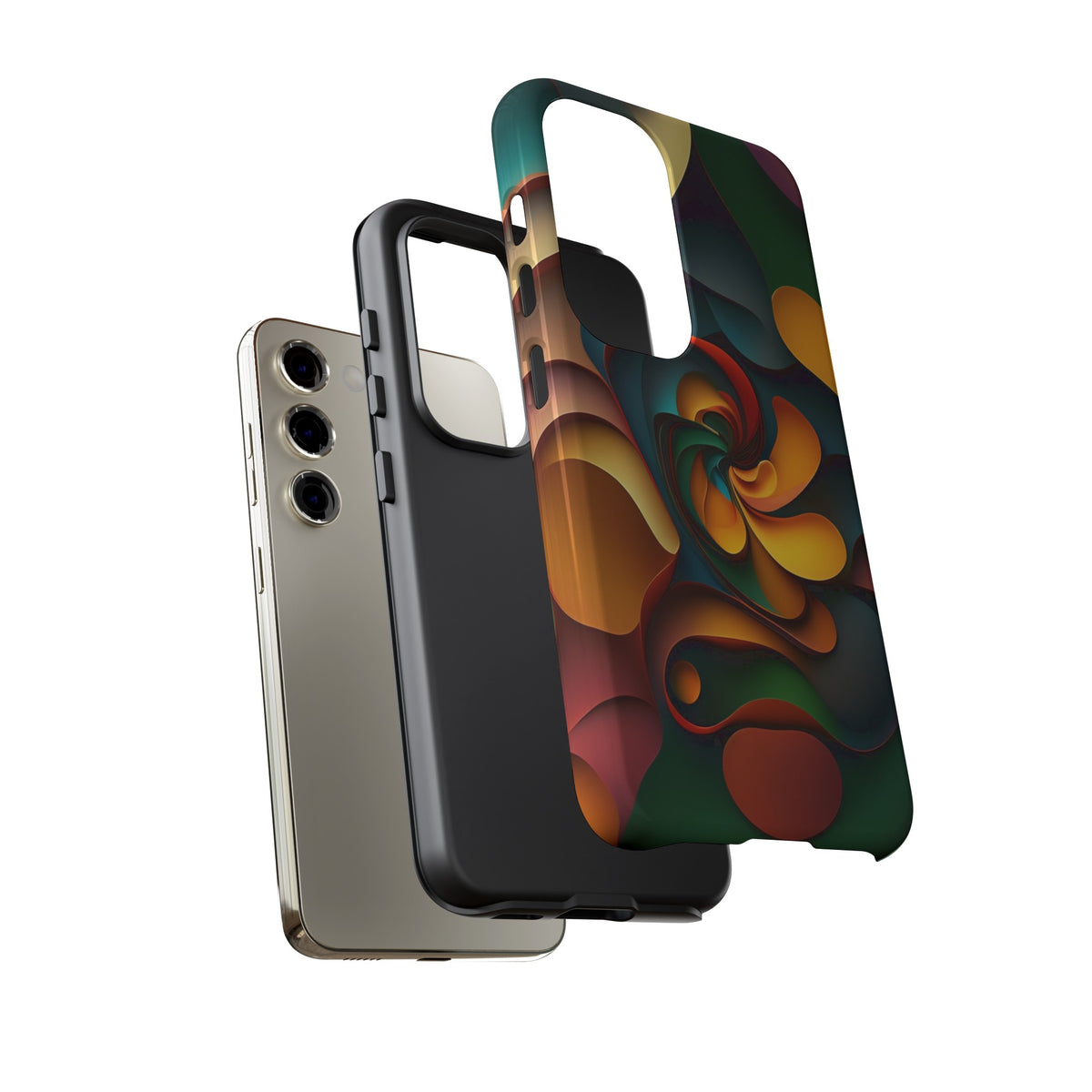 Colorful abstract design with a spiral design Tough Phone Cases