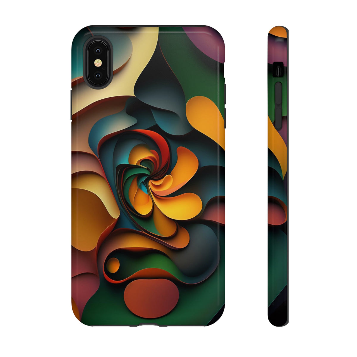 Colorful abstract design with a spiral design Tough Phone Cases