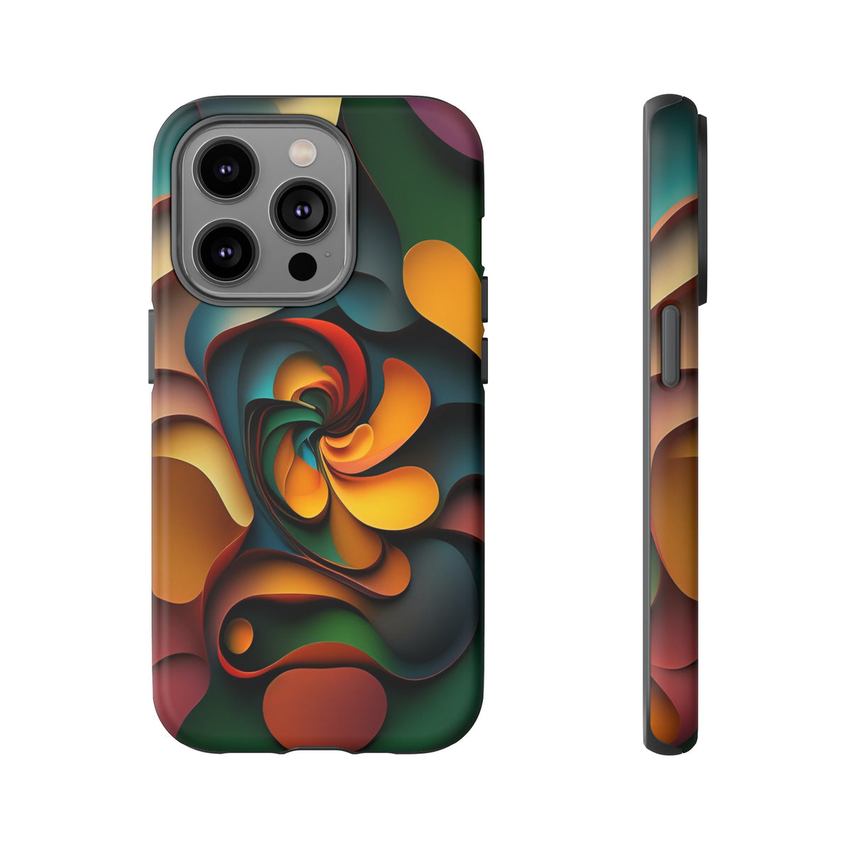 Colorful abstract design with a spiral design Tough Phone Cases