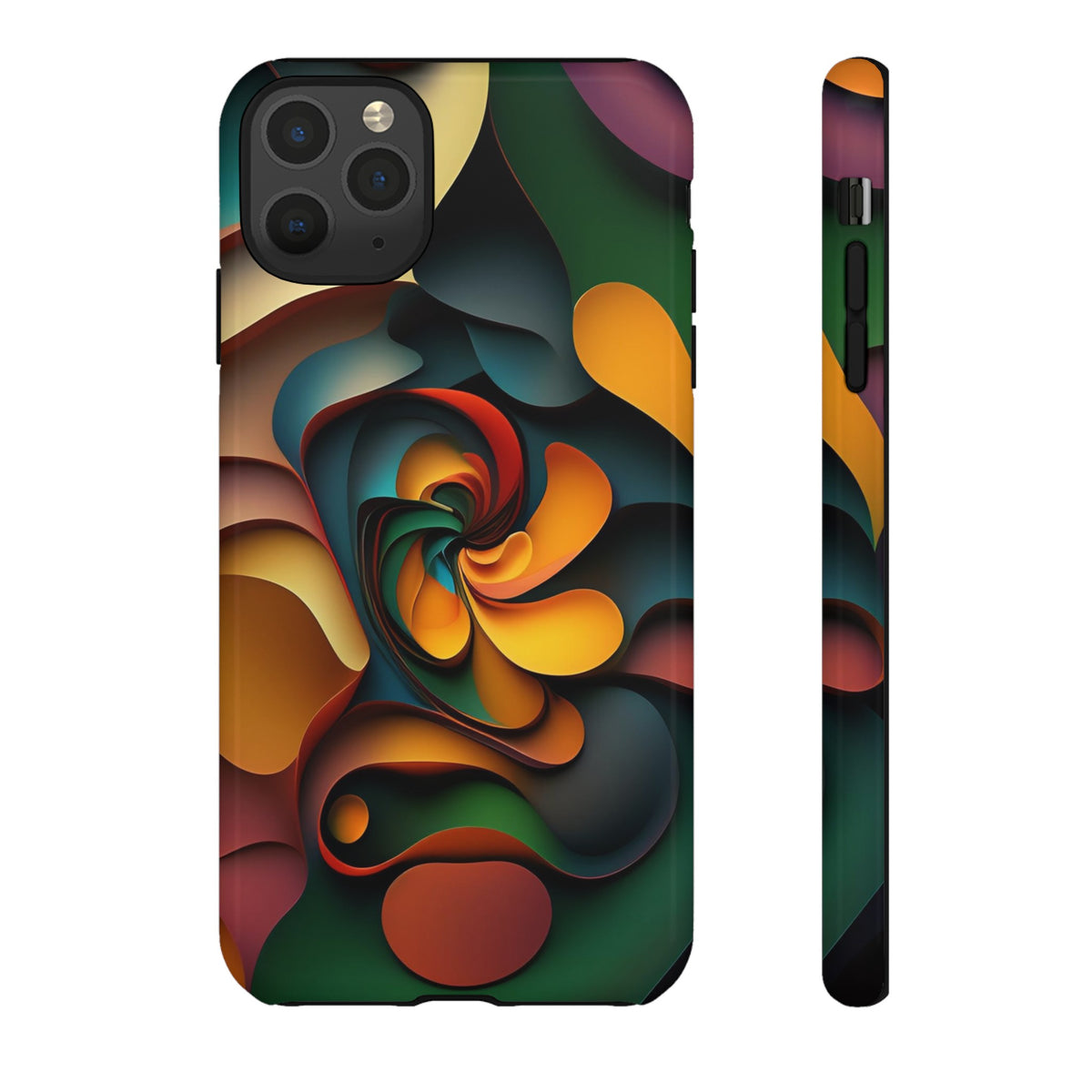 Colorful abstract design with a spiral design Tough Phone Cases