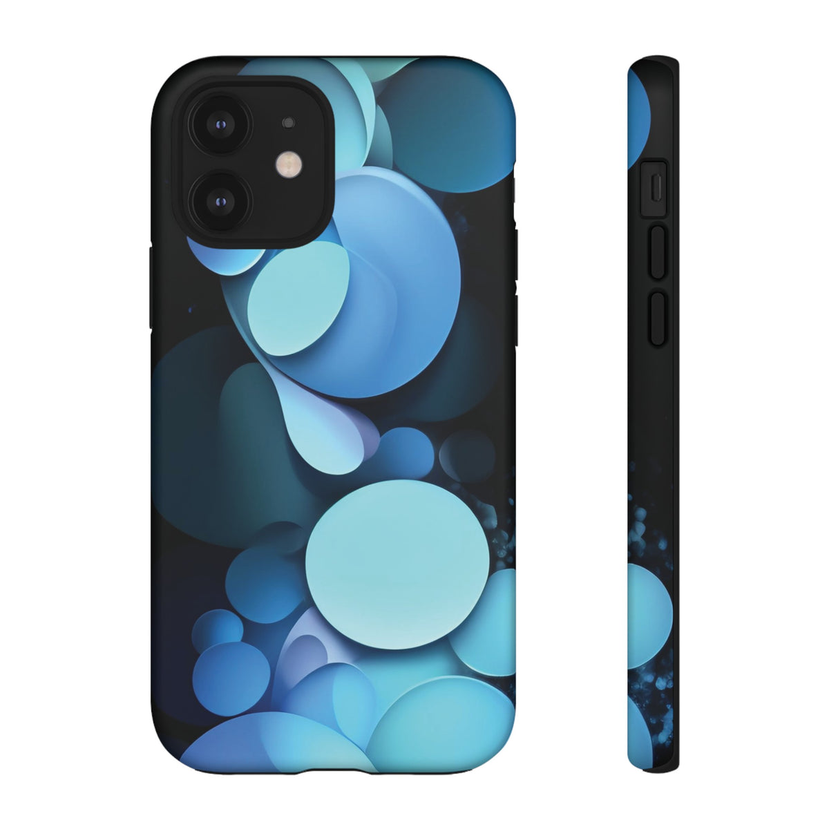 Abstract Blue balls in black Tough Phone Case