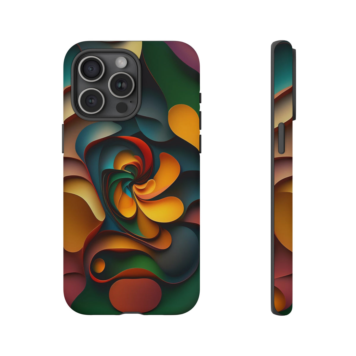 Colorful abstract design with a spiral design Tough Phone Cases