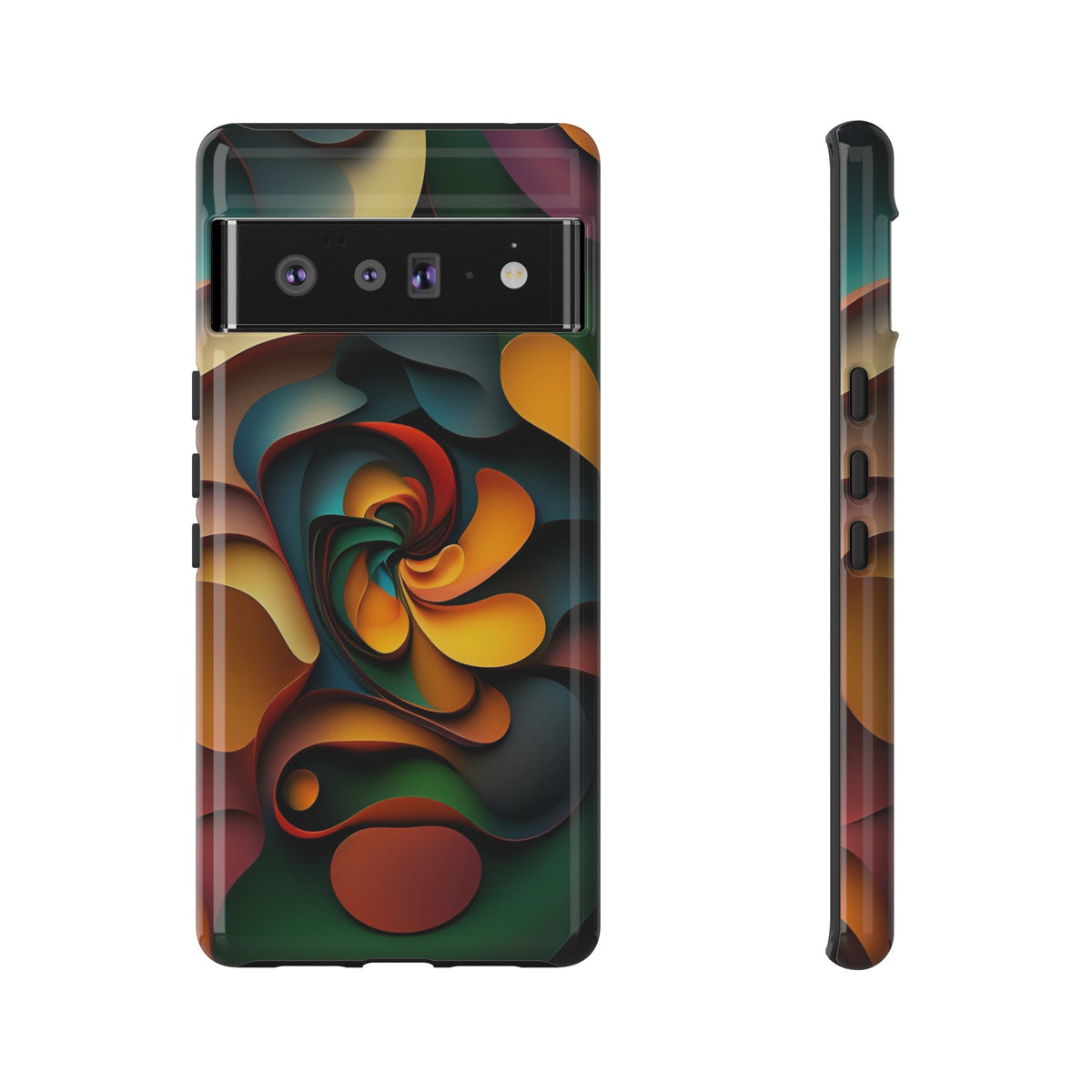 Colorful abstract design with a spiral design Tough Phone Cases