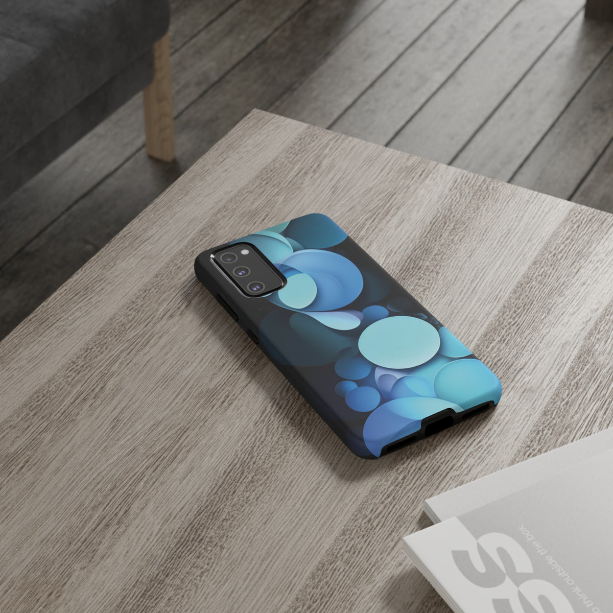 Abstract Blue balls in black Tough Phone Case