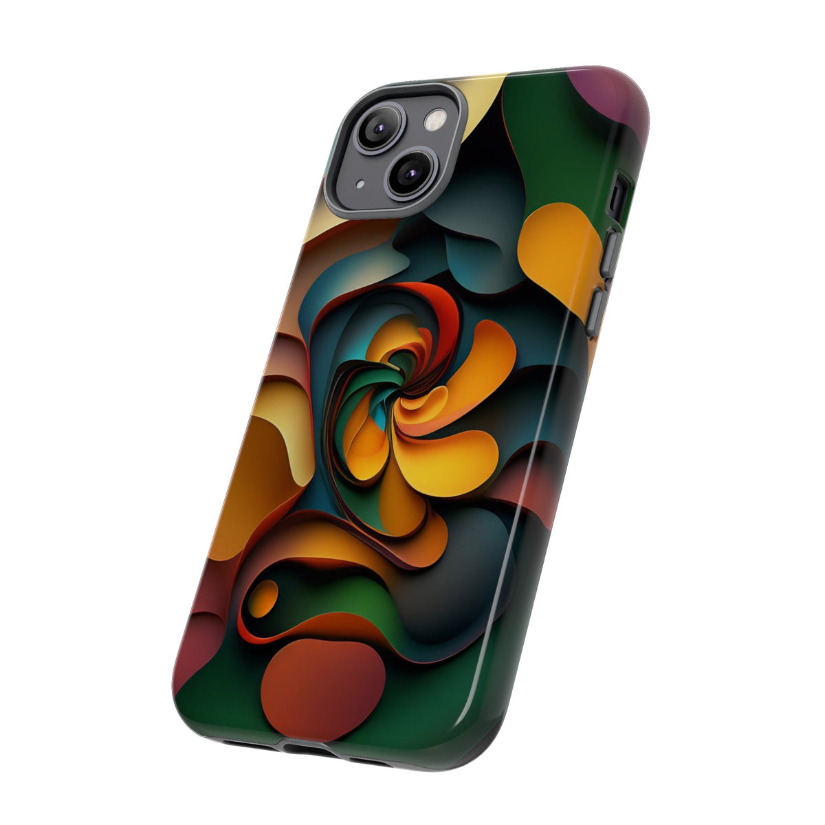 Colorful abstract design with a spiral design Tough Phone Cases