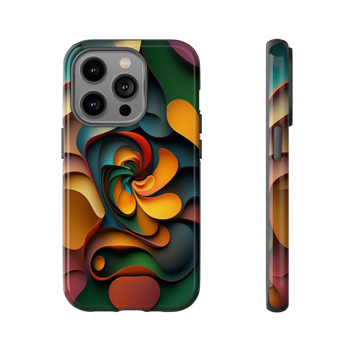 Colorful abstract design with a spiral design Tough Phone Cases