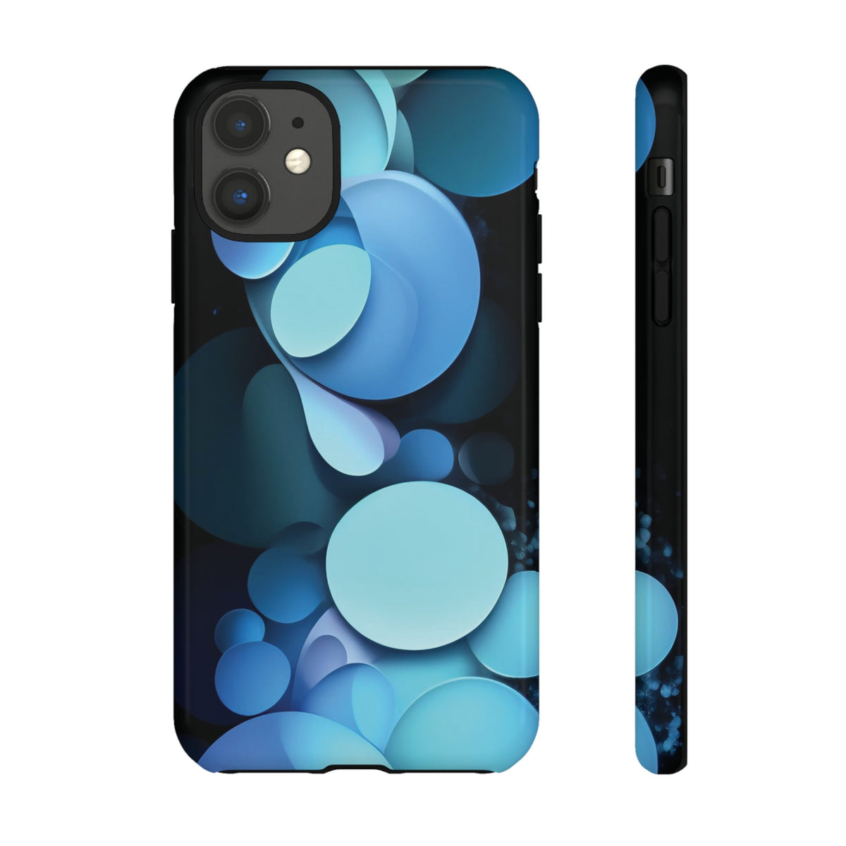 Abstract Blue balls in black Tough Phone Case