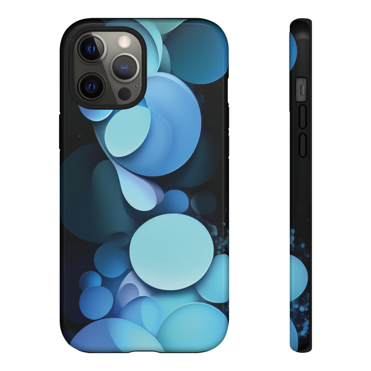 Abstract Blue balls in black Tough Phone Case