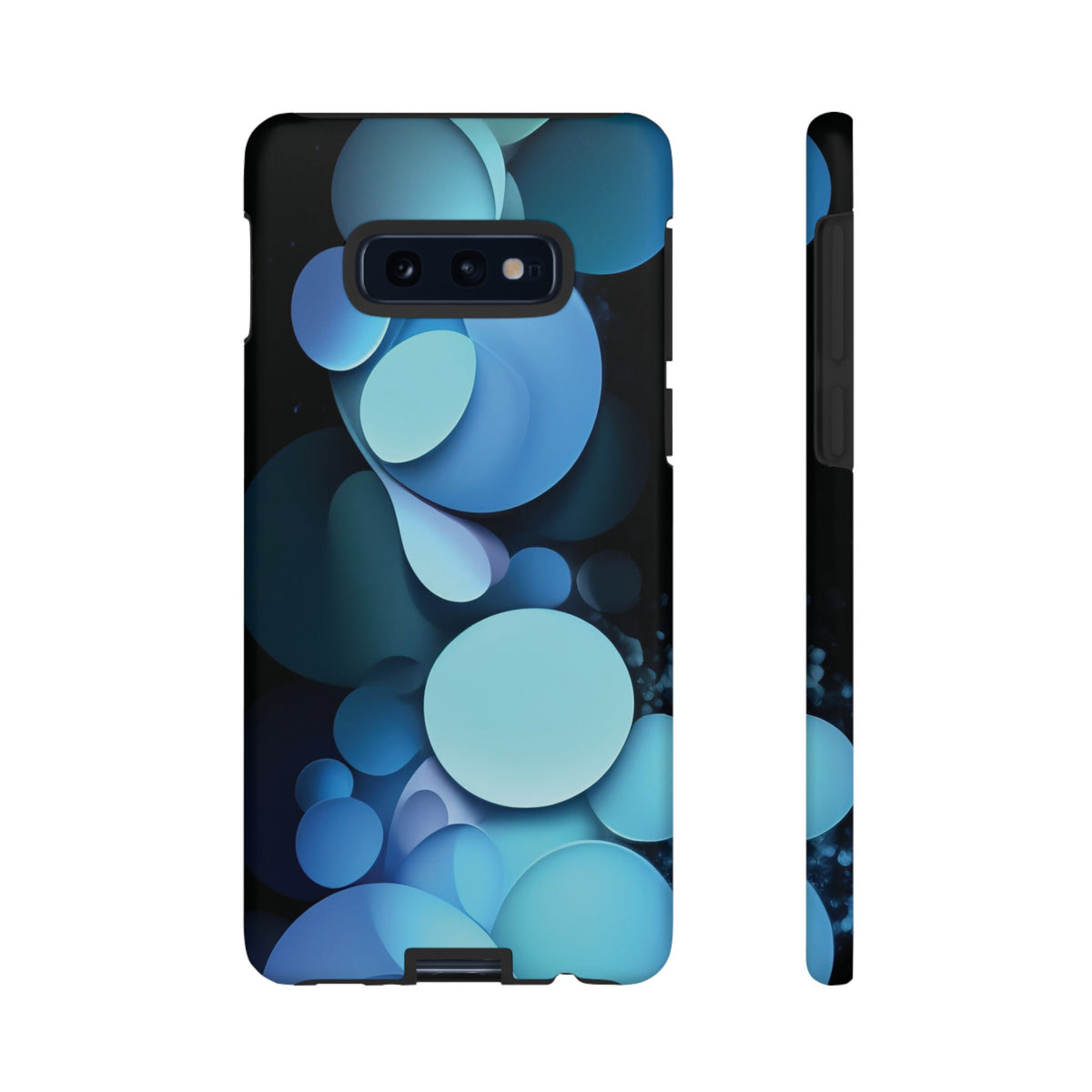 Abstract Blue balls in black Tough Phone Case