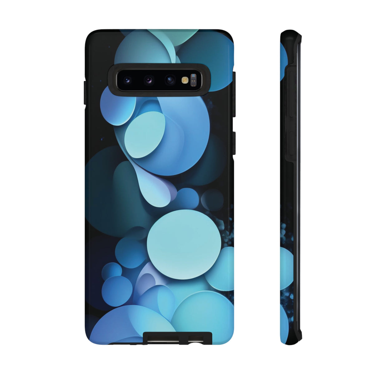 Abstract Blue balls in black Tough Phone Case