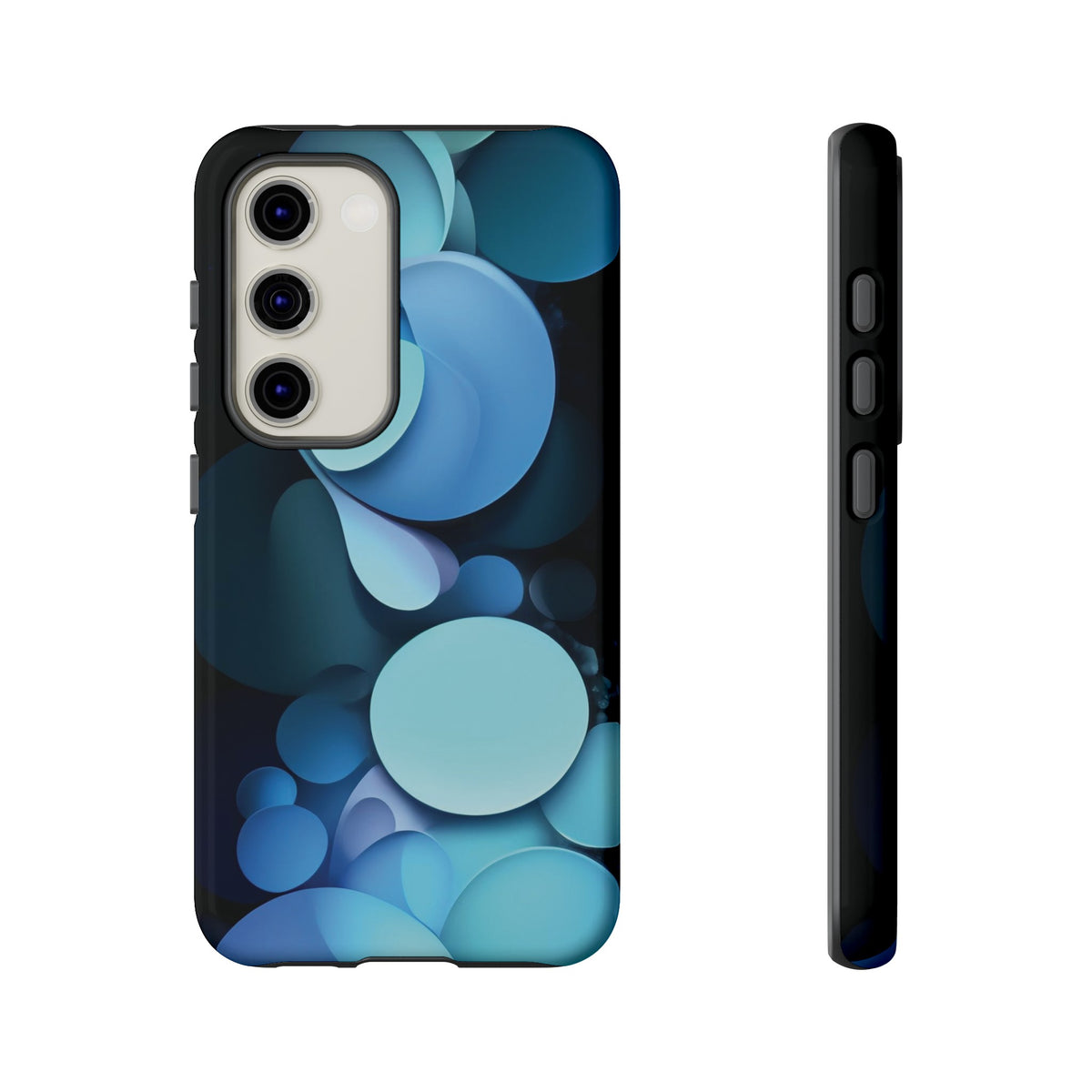 Abstract Blue balls in black Tough Phone Case