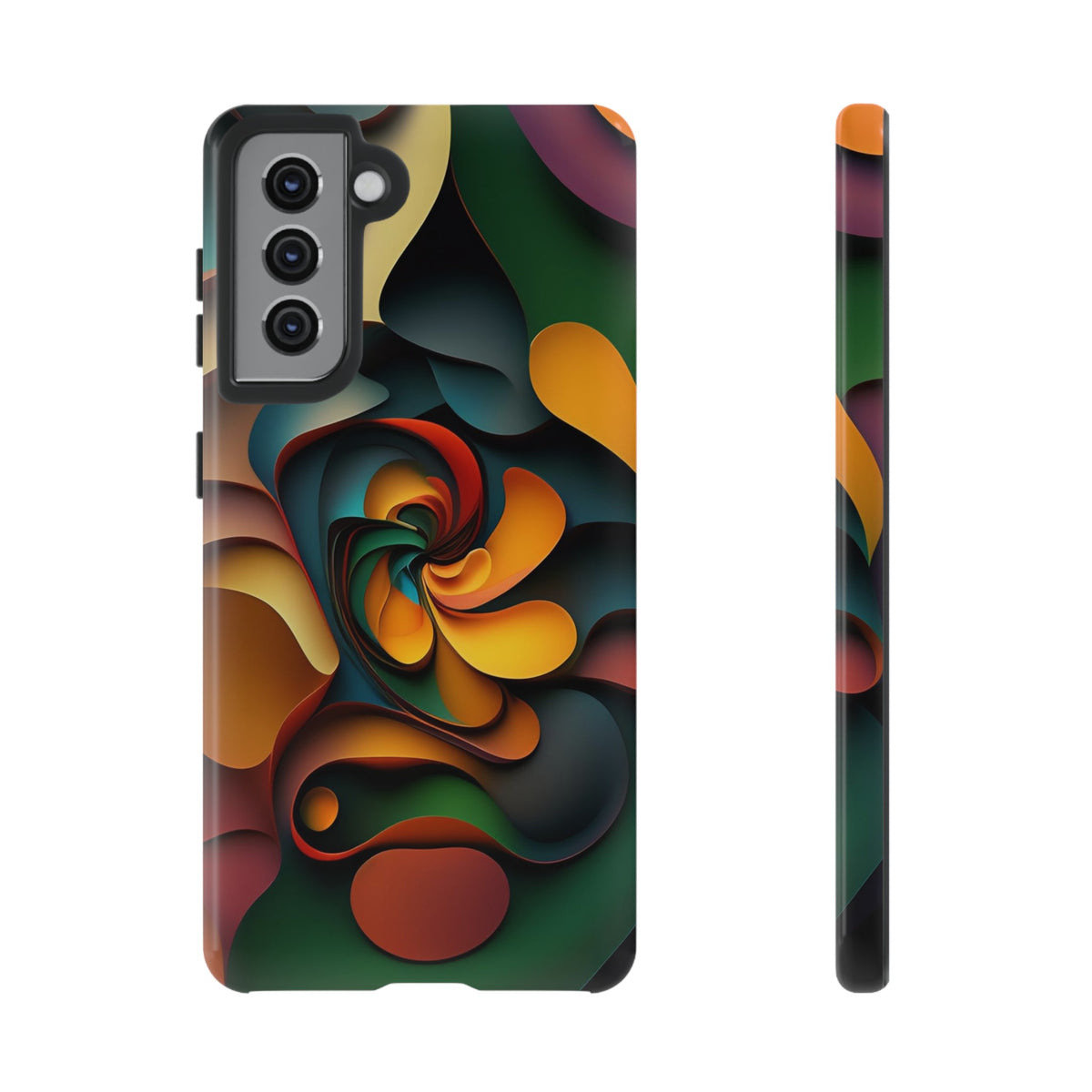 Colorful abstract design with a spiral design Tough Phone Cases