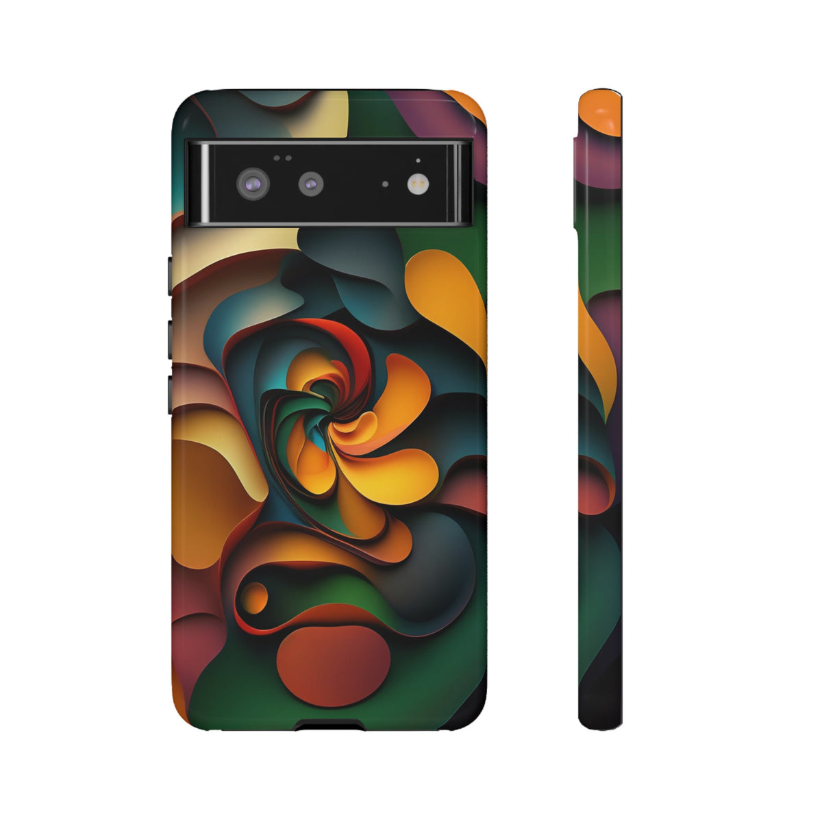 Colorful abstract design with a spiral design Tough Phone Cases