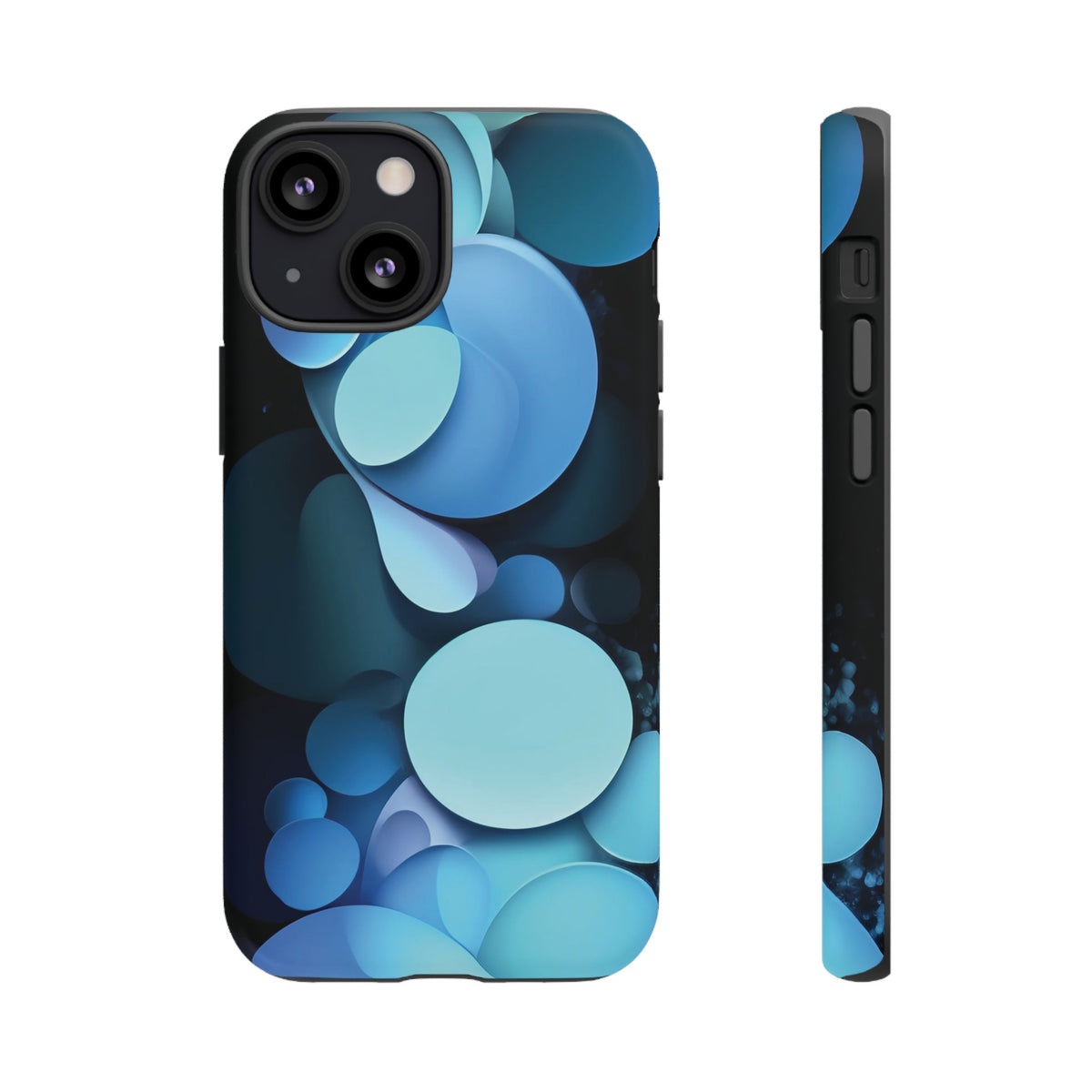 Abstract Blue balls in black Tough Phone Case