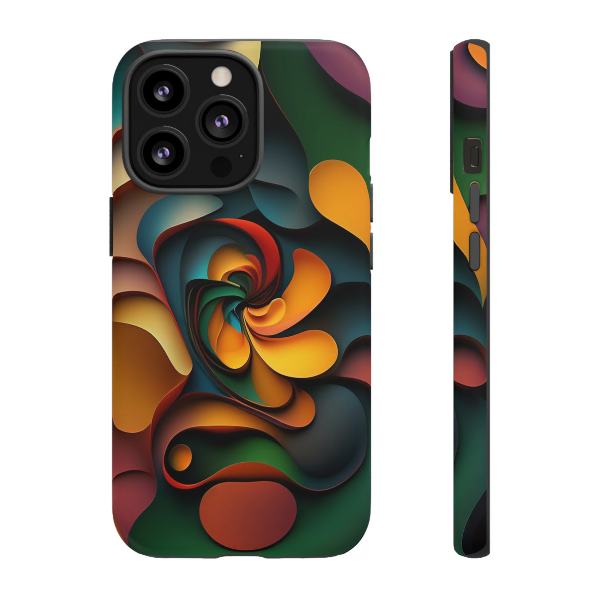 Colorful abstract design with a spiral design Tough Phone Cases