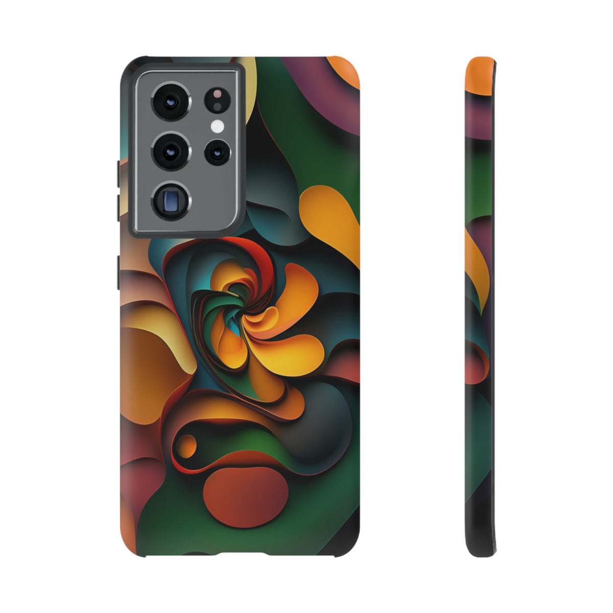 Colorful abstract design with a spiral design Tough Phone Cases