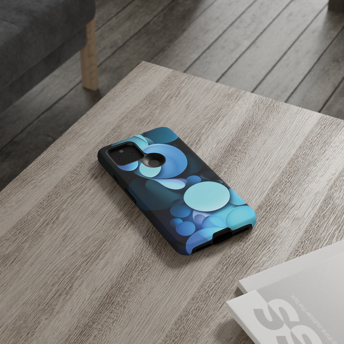 Abstract Blue balls in black Tough Phone Case