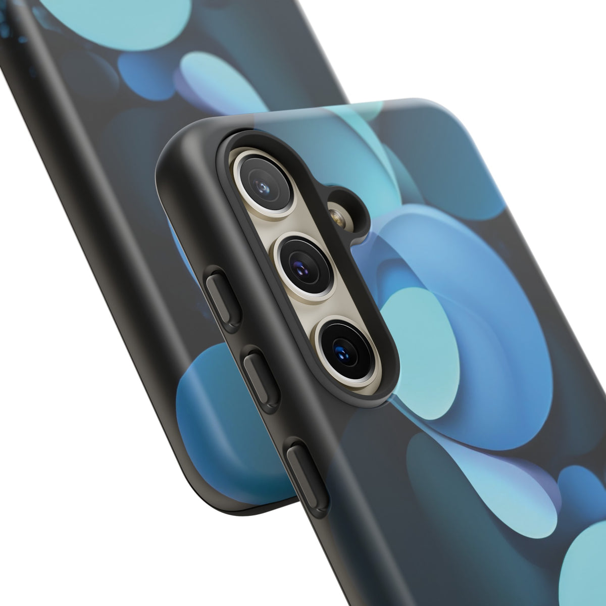 Abstract Blue balls in black Tough Phone Case