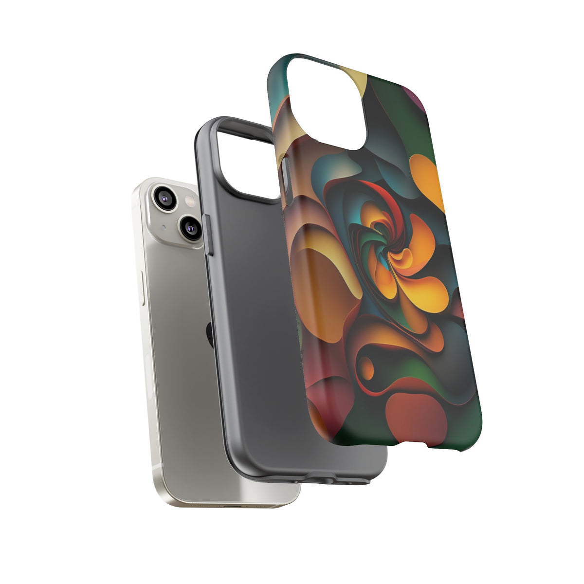 Colorful abstract design with a spiral design Tough Phone Cases