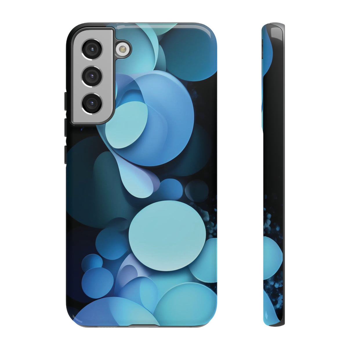 Abstract Blue balls in black Tough Phone Case