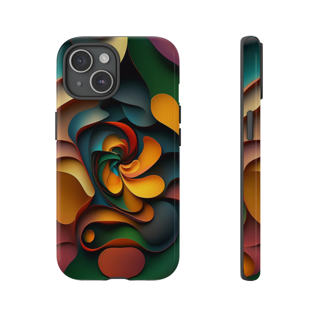 Colorful abstract design with a spiral design Tough Phone Cases