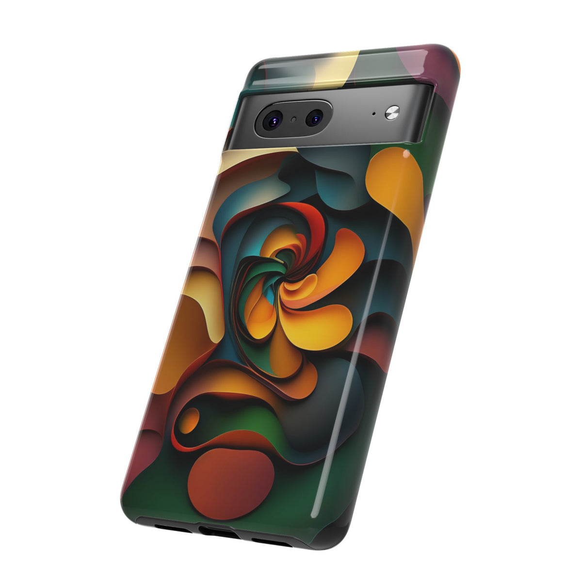 Colorful abstract design with a spiral design Tough Phone Cases