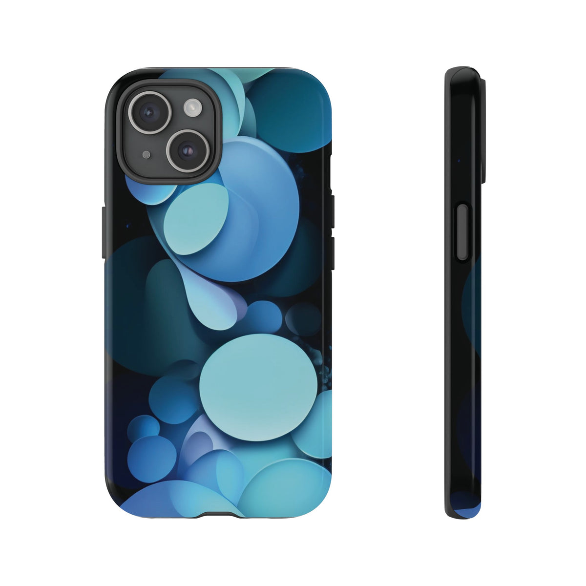 Abstract Blue balls in black Tough Phone Case