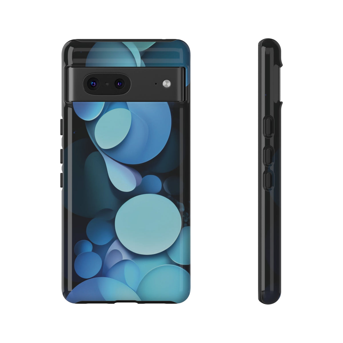 Abstract Blue balls in black Tough Phone Case