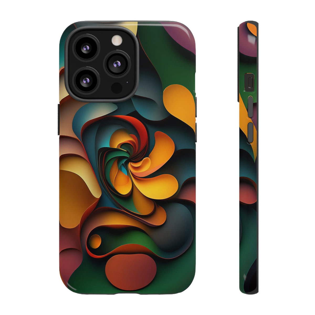 Colorful abstract design with a spiral design Tough Phone Cases