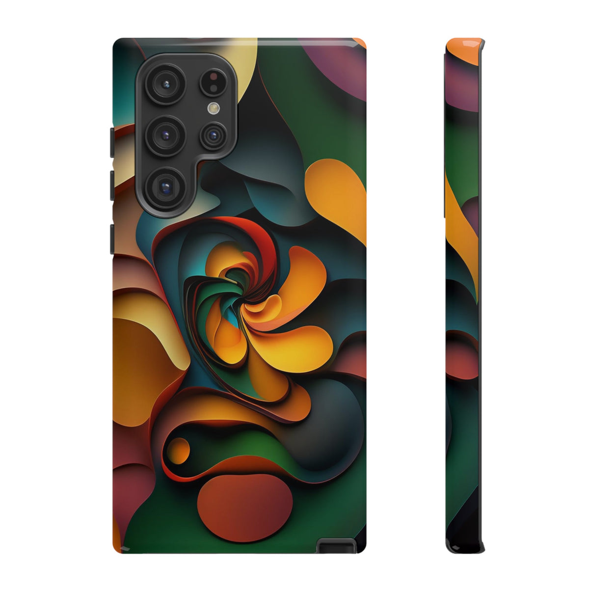 Colorful abstract design with a spiral design Tough Phone Cases