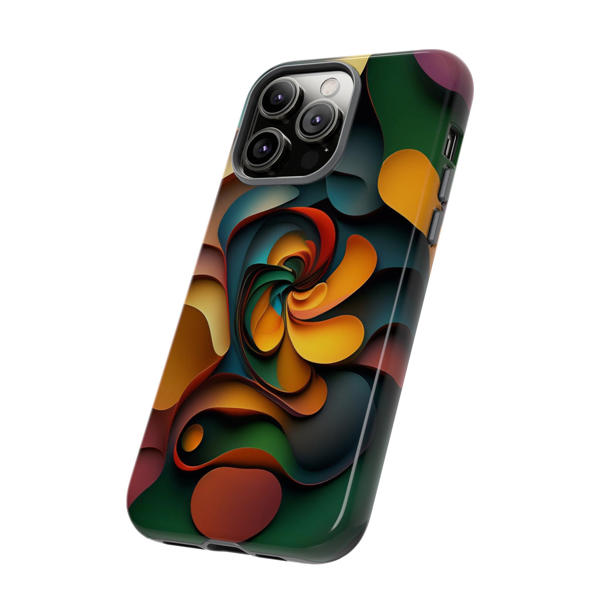 Colorful abstract design with a spiral design Tough Phone Cases