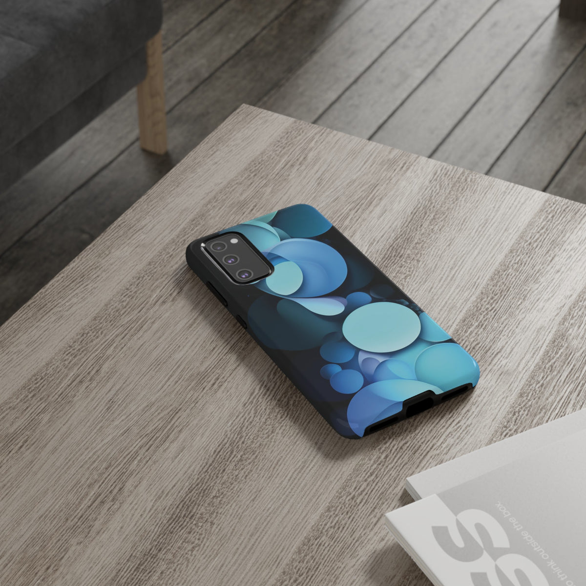 Abstract Blue balls in black Tough Phone Case