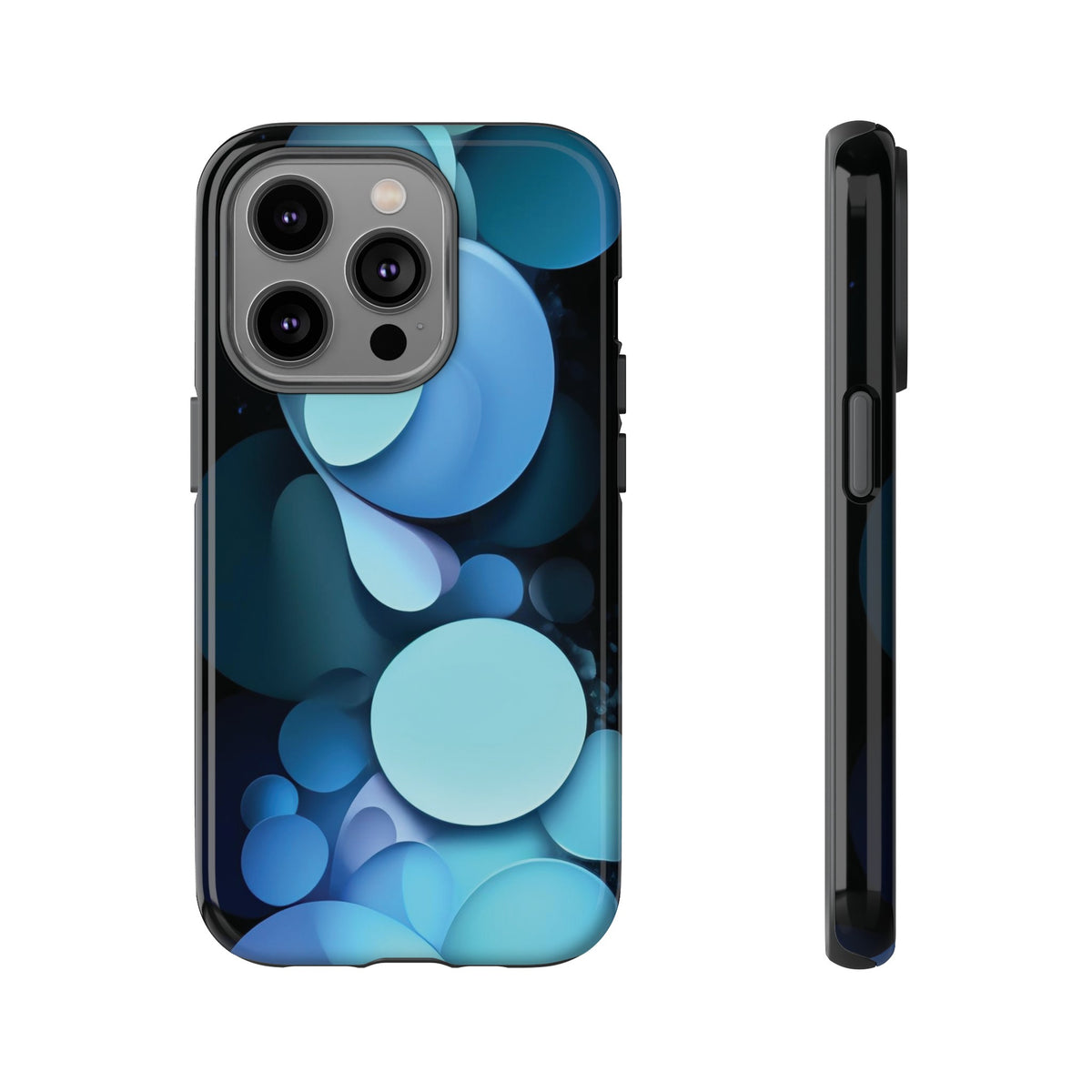 Abstract Blue balls in black Tough Phone Case